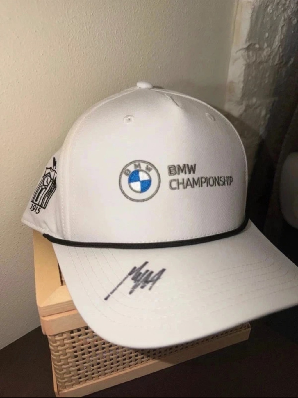 Signed Bmw White BaseballStyle Championship Cap With Black Trim